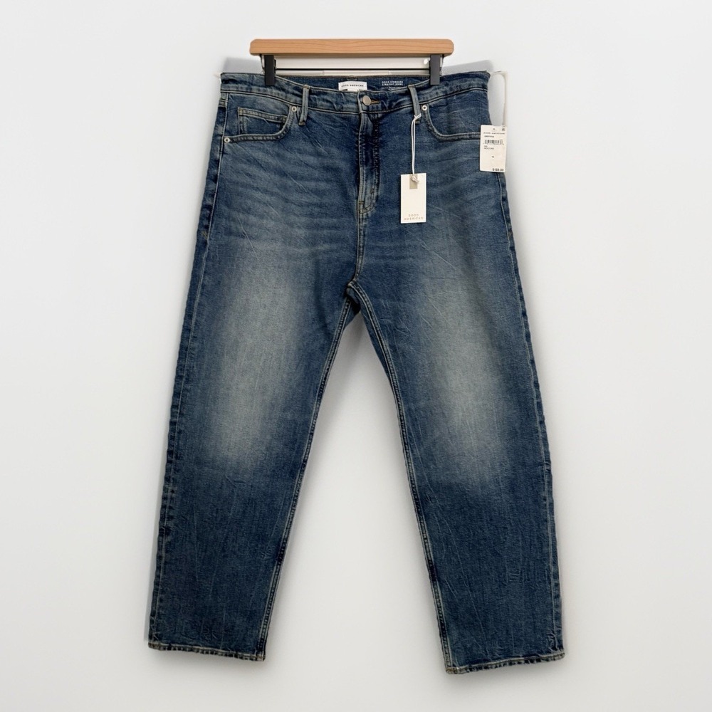 Good American Good‎ Standard Jeans Mid-Rise Relaxed Straight Indigo868 Sz 12/31